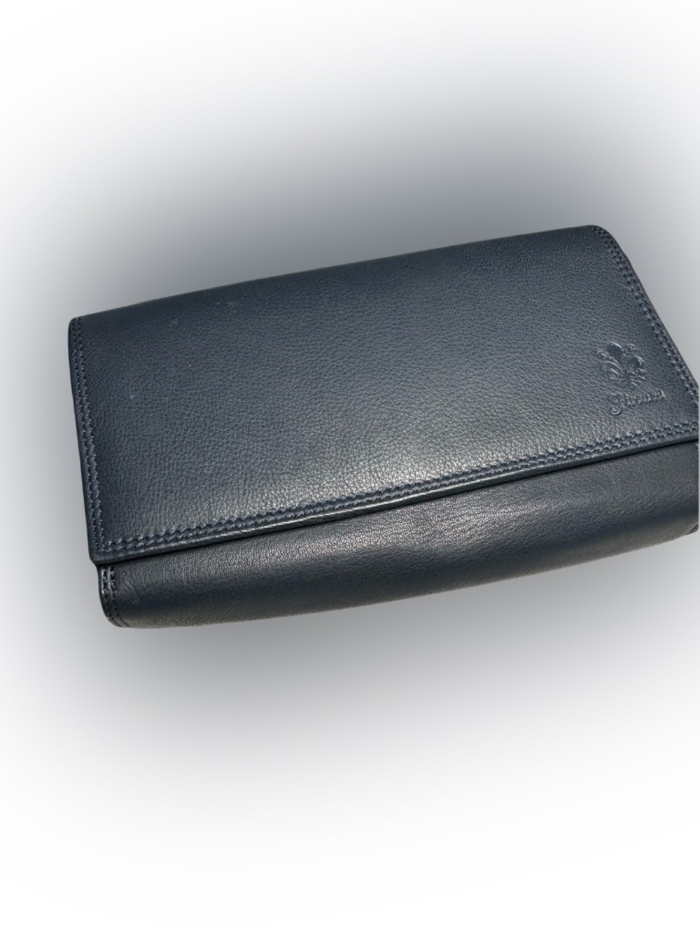 Vera Pelle Black Leather Clutch